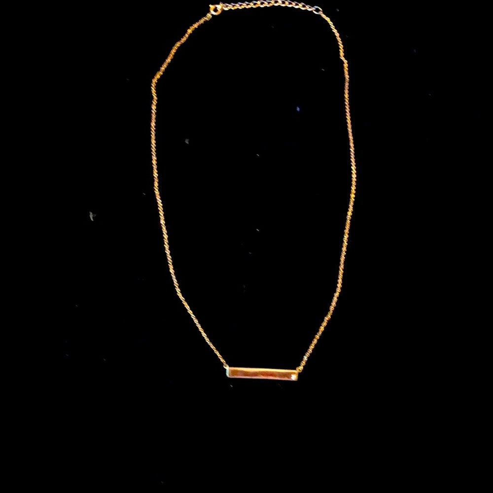 Rose gold plated bar necklace with small crystal